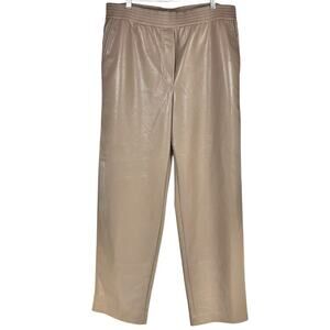 ARITZIA WILFRED NWT Social Vegan Leather Pull-On Pants in Shitake Tan Size 1X